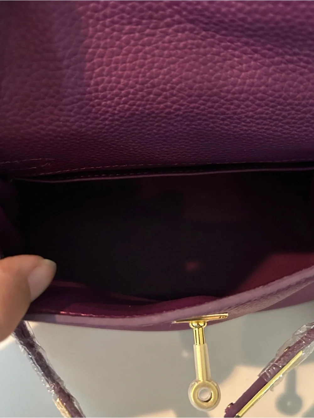 20cm Purple Mini Leather Satchel